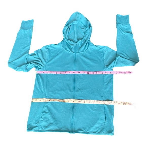 Uniqlo Airism UV Mesh Zip Teal Hoodie - Size XS - Picture 5 of 7